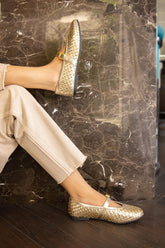 Gold Textured Mule